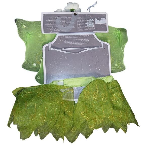 Tinkerbelle M Dog Costume Green Fairy Outfit Halloween Party Peter Pan Puppy - Picture 2 of 3